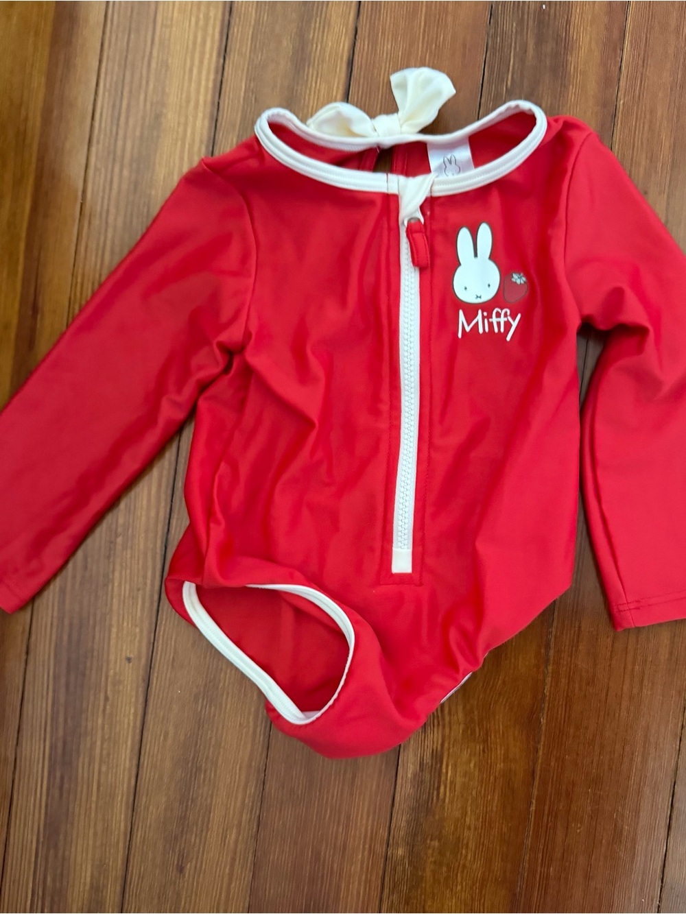 miffy Red Long-Sleeve One-Piece with White Trim